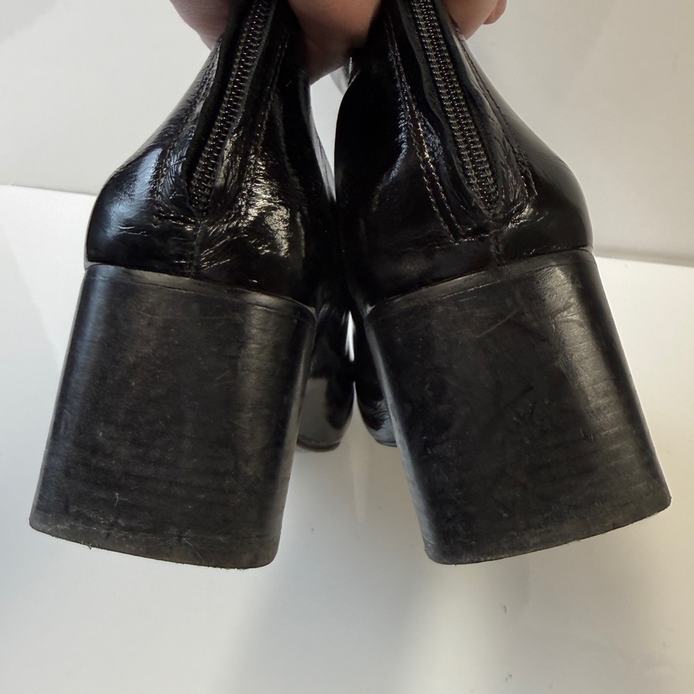 NEW! L’Intervalle Black Patent Leather Swan Ankle Boot Side Zip Women’s 40/ 9.5M - Picture 6 of 16